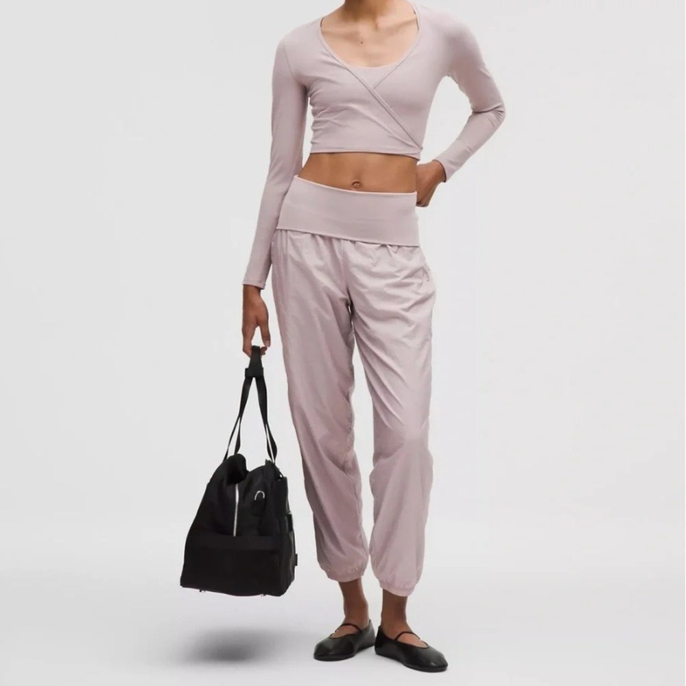 Lululemon Lightweight Foldover-Waist Jogger Mauve Grey LW5GW7S Size Medium